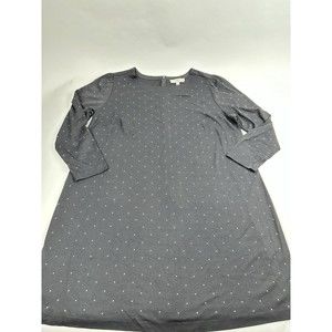 Loft Plus Black Silver Studded Knee Length Shift Dress Size 22